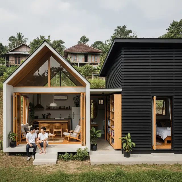 Contoh Rumah Tumbuh di Desa untuk Keluarga Muda (Gemini AI)