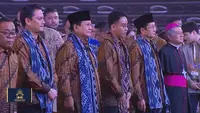 Presiden Prabowo Subianto dan Wapres Gibran Rakabuming Raka menghadiri seremoni Natal Nasional tahun 2024 di Indonesia Arena, GBK Jakarta, Sabtu (28/12/2024). (tangkapan layar youtube Kemkomdigi TV)