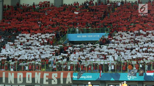 Suporter Indonesia Merah-Putihkan Stadion Patriot Candrabhaga