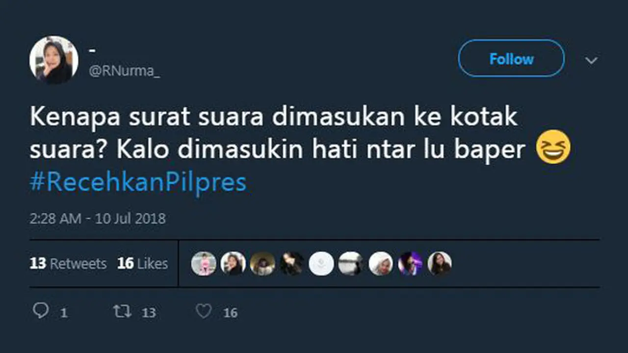 Bikin Ngakak Sekaligus Baper, Ini 7 Twit Nyeleneh Pilpres 2018