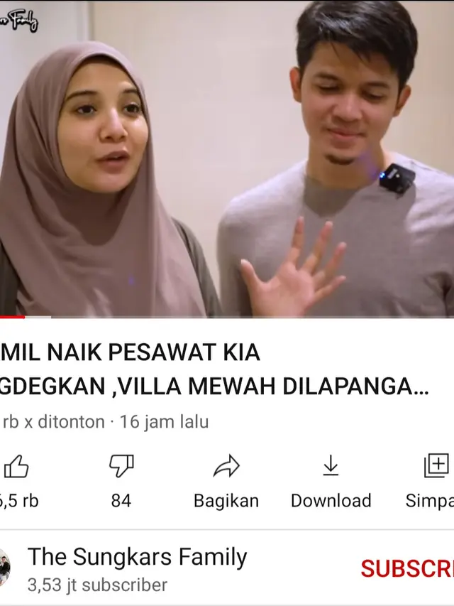 Unggahan Irwansyah dan Zaskia Sungkar. (Foto: YouTube The Sungkars Family)