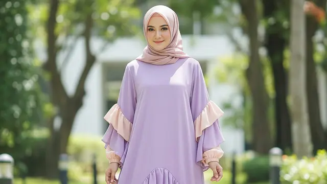 Model Gamis Abaya Warna Pastel Anti Gerah