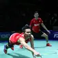 Ganda putra Indonesia, Fajar Alfian/Muhammad Rian Ardianto gagal meraih gelar Jerman Terbuka 2018 setelah takluk dua gim langsung dari ganda Jepang, Takuto Inoue/Yuki Kaneko dengan skor 16-21, 18-21, Minggu (11/3/2018). (PBSI)