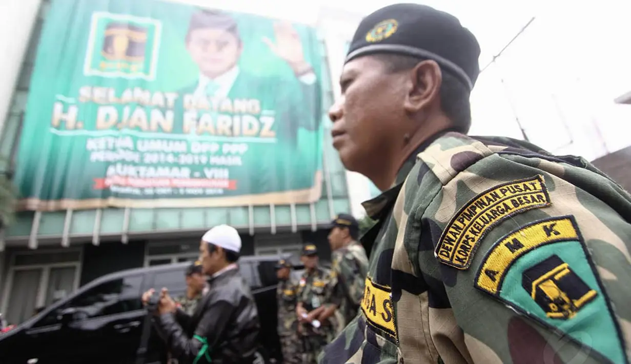 PPP kubu Djan Faridz membatalkan perjanjian dengan PPP kubu Romahurmuziy untuk menggunakan kantor DPP secara bersama.Rabu (3/12/2014). (Liputan6.com/Faizal Fanani)