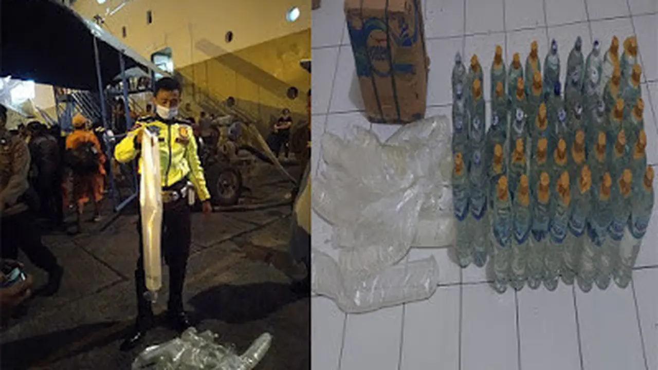 Barang bukti berupa Miras Cap Tikus yang diamankan di Pelabuhan Bitung.