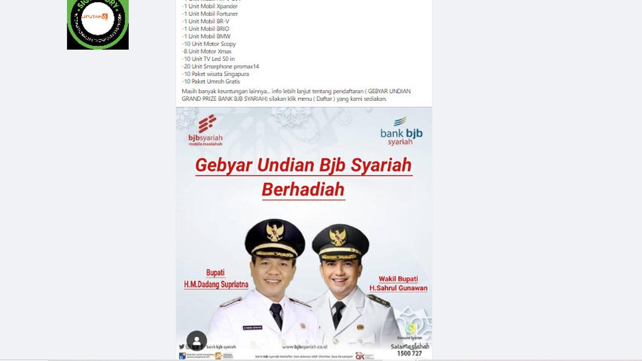 Tangkapan layar klaim pendaftaran promo berkah Ramadan gebyar undian BJB Syariah