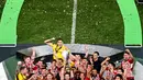 Bermain ketat sepanjang waktu normal, Olympiakos dan Fiorentina kesulitan untuk mencetak gol. (ThÈophile BLOUDANIS/AFP)