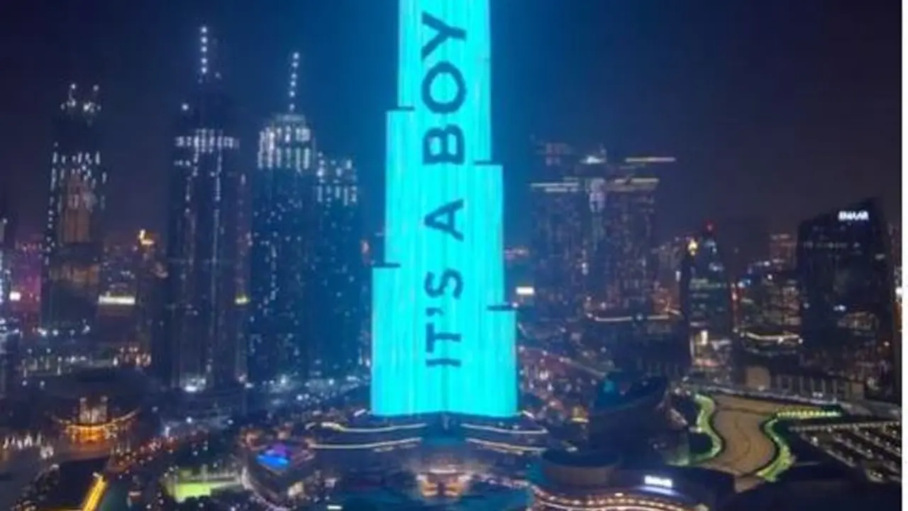 Pasangan Asal Dubai Umumkan Jenis Kelamin Bayi di Gedung Burj Khalifa