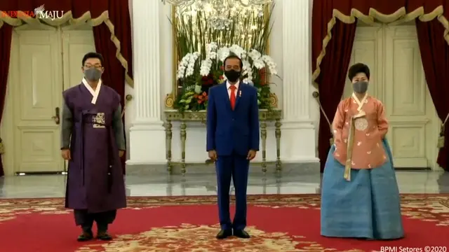 Presiden Jokowi menerima surat kepercayaan dari 7 duta besar (dubes) negara sahabat di Istana Merdeka Jakarta, Rabu (21/10/2020).
