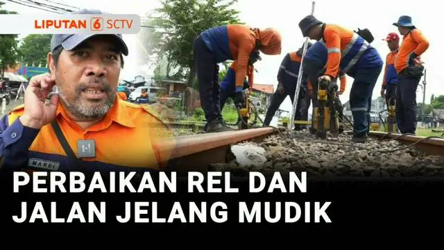 Persiapan masa angkutan lebaran, PT KAI Daop 8 Surabaya, Jawa Timur, melakukan perawatan dan perbaikan jalur kereta api sepanjang 530.168 km. Perbaikan juga dikebut di jalan utama jalur selatan di Kabupaten Brebes, Jawa Tengah.