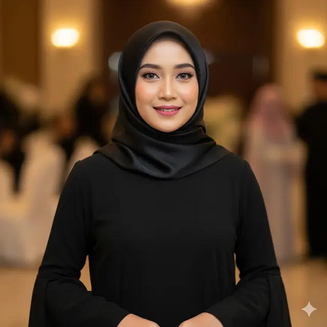 Model Gamis Hitam Polos Elegan untuk Acara Formal