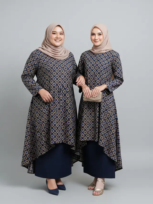 Model Gamis Batik Dress Modern yang Cocok untuk Semua Bentuk Badan Model High Low Hem