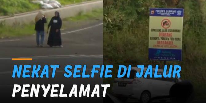 VIDEO: Kembali Terjadi, Emak-Emak Nekat Selfie di Jalur Penyelamat