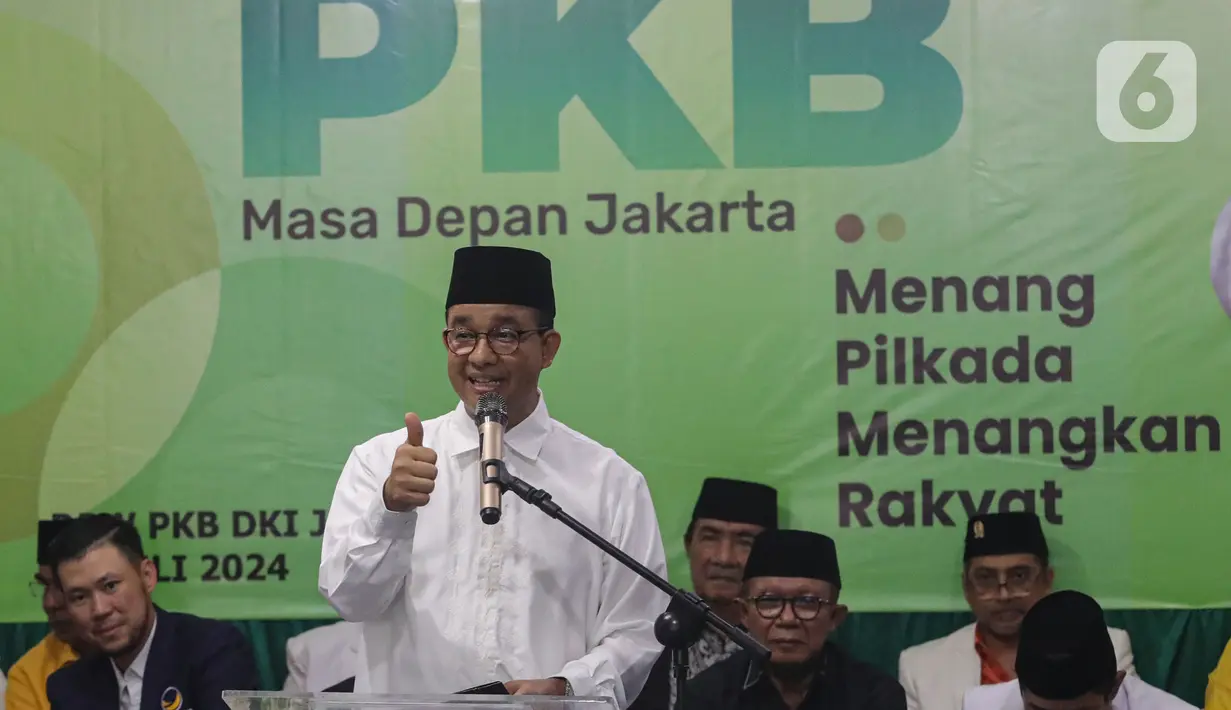 Dalam sambutannya, Anies mengucapkan selamat atas pencapaian PKB yang memperoleh kenaikan kursi di DPRD Jakarta. (Liputan6.com/Angga Yuniar)