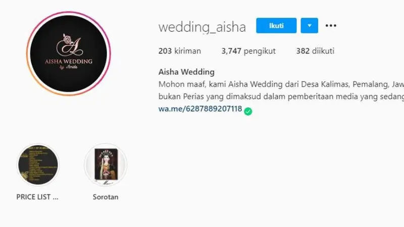 Pemilik Aisha Wedding Ungkap Dampak Kemiripan Nama dengan Asha Weddings