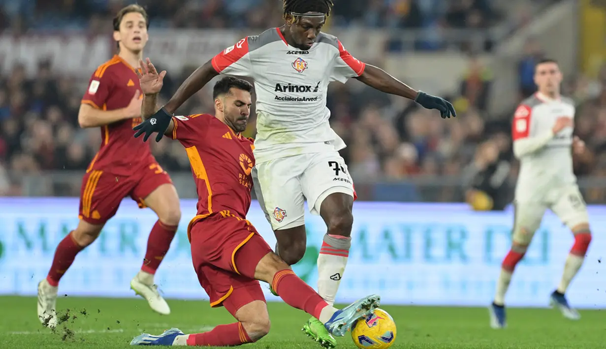 Roma baru bisa menyamakan skor pada menit ke-77 leesy gol Romelu Lukaku. (Alfredo Falcone/LaPresse via AP)