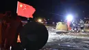 Kapsul pembawa pulang wahana antariksa Chang'e-5 mendarat di Siziwang, China, 17 Desember 2020. Kapsul pembawa pulang wahana antariksa China tersebut mendarat di Bumi pada Kamis (17/12) dini hari. (Xinhua/Ren Junchuan)