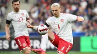 Victor Nelsson. Bek tengah Denmark berusia 24 tahun ini kini tengah menjalani musim keduanya bersama Galatasaray sejak didatangkan dari FC Copenhagen pada awal musim 2021/2022 dengan nilai transfer sebesar 7 juta euro. Bersama Timnas Denmark ia akan menjalani Piala Dunia petamanya di Qatar nanti. Hingga kini ia baru mengoleksi 7 caps bersama Tim Dinamit sejak melakukan debut pada 11 November 2020. (AFP/Franck Fife)