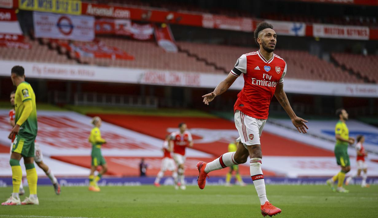 Foto Arsenal Bantai Norwich City 4 0 Aubameyang Tampil Gemilang Bola Liputan6 Com