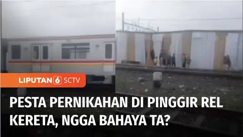 VIDEO: Warga Gelar Pernikahan di antara Jalur Rel Kereta di Tanjung Priok: Tak Ada Lahan Kosong