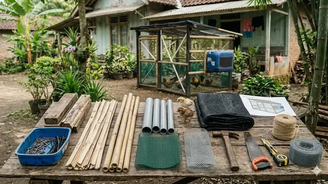 Cara Membuat Kandang Ayam Mini dari Jaring