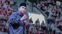 Ketua Tim Kampanye Nasional (TKN) Erick Thohir memberi sambutan dalam deklarasi dukungan Arus Baru Muslimah terhadap capres-cawapres nomor urut 01 Joko Widodo dan Ma'ruf Amin di Istora Senayan,  Jakarta, Minggu (24/2). (Liputan6.com/Faizal Fanani)