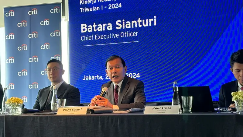 Konferensi pers Kinerja Keuangan kuartal I 2024 Citi Indonesia, Rabu (22/5/2024). (Foto: Liputan6.com/Tira Santia)