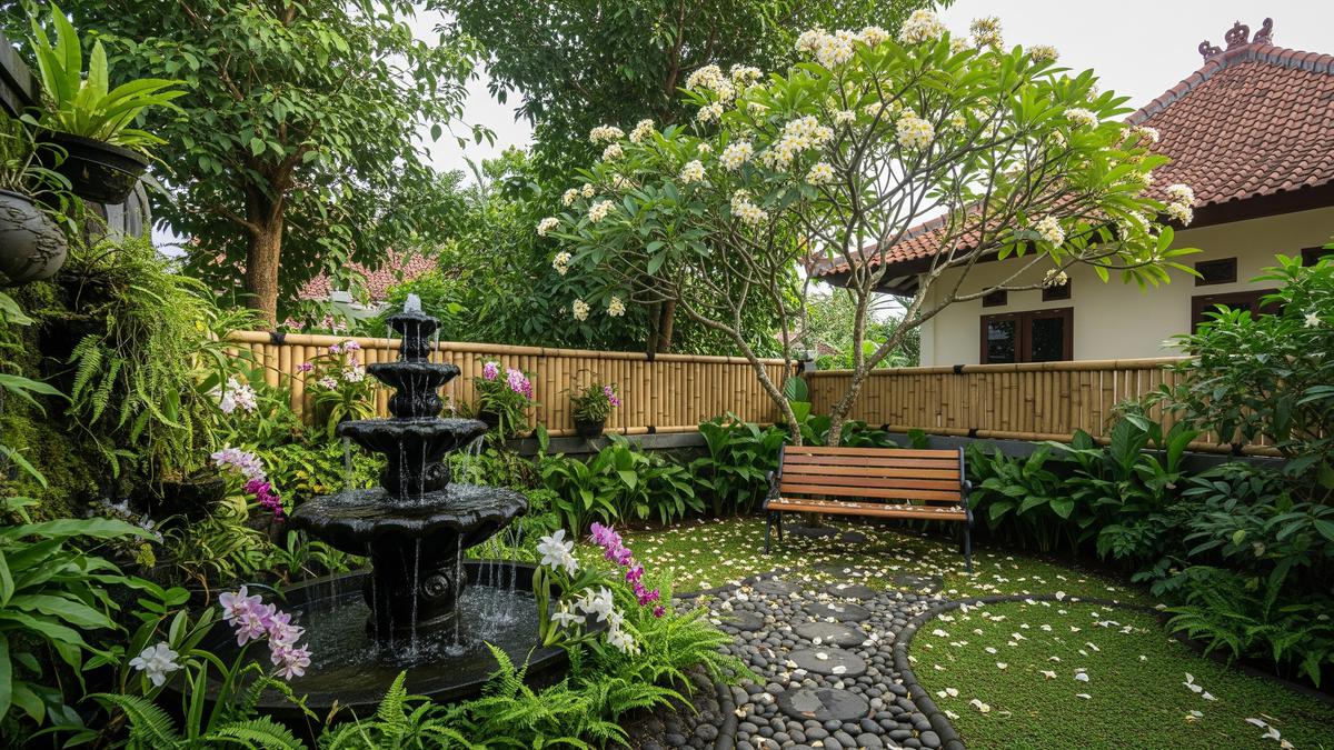 8 Model Taman Rumah Kecil dengan Air Mancur Mini untuk Suasana Tenang dan Natural, Cocok untuk Introvert