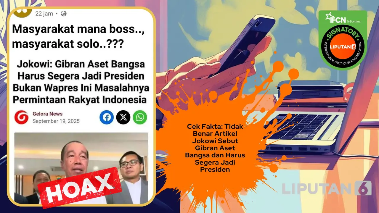 Cek fakta artikel Jokowi sebut Gibran harus segera jadi presiden