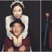 Seorang gadis muda memutuskan untuk melakukan foto pernikahan dengan seorang kakek tua, alasannya... (Sumber Foto: NextShark)