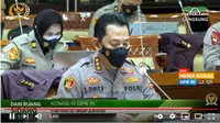 Komjen Listyo Sigit Prabowo menjalani uji kelayakan dan kepatutan atau fit and proper test, Rabu (20/1/2021). (screenshoot dari youtube DPR RI)