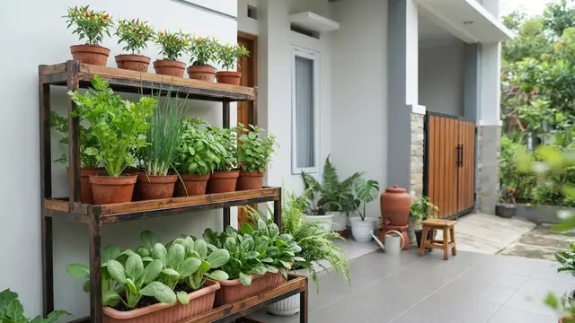 Kebun Sayur Minimalis di Pekarangan Rumah