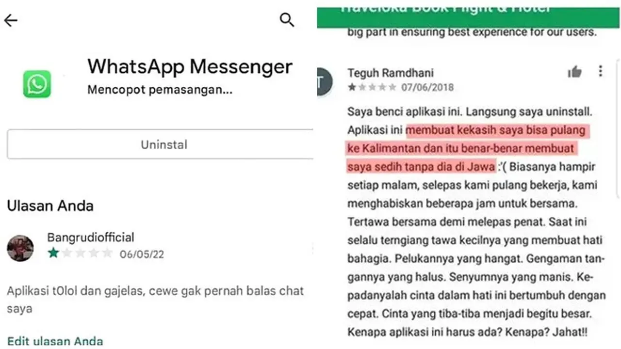 6 Komentar Orang Ngadu Soal Pasangannya di Play Store Ini Bikin Tepuk Jidat