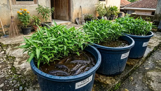 Cara Menanam Kangkung di Ember Ikan Lele