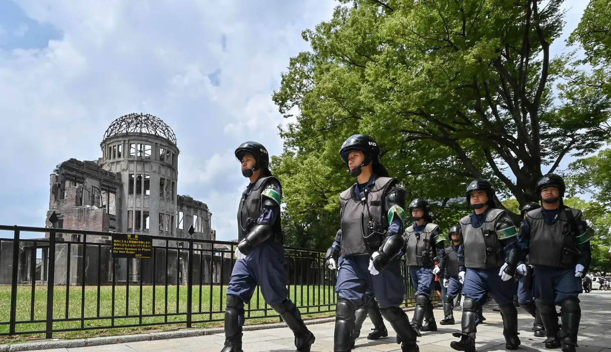 Ratusan ribu orang tewas dalam peristiwa ini. Dan, ini menjadi penggunaan senjata nuklir dalam peperangan pertama dan satu-satunya dalam sejarah. (Richard A. Brooks/AFP)