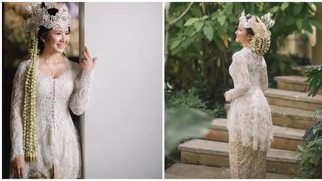 6 Potret Detail Busana dan Makeup Adinda Azani dari Akad Nikah hingga Resepsi