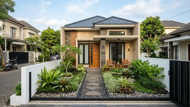 Model Rumah Sederhana di Lahan Sempit tapi Terlihat Mewah (AI Generated)