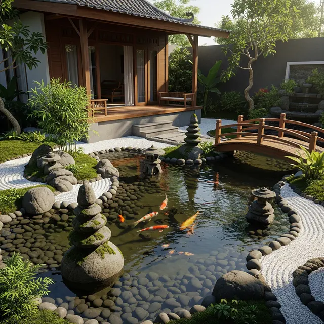Kolam Ikan Gaya Jepang (Zen Garden) untuk Rumah Kecil