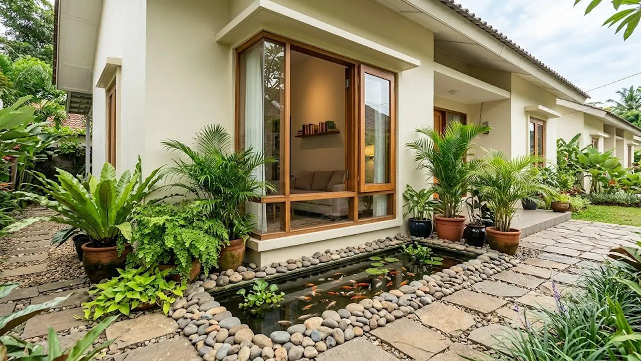 Contoh Kolam Ikan di Rumah Tipe 21