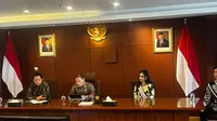 Deputi Bidang Koordinasi Infrastruktur dan Transportasi Kementerian Koordinator Bidang Kemaritiman dan Investasi, Rachmat Kaimuddin, dalam acara&nbsp; Konferensi Pers Kesiapan Pelaksanaan ISF 2024 di Kemenko Marves, Jakarta, Kamis (29/8/2024). (Sulaeman/Merdeka.com)