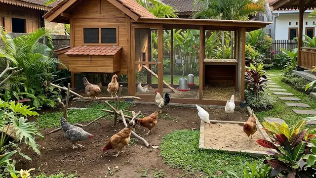 Kandang Kombinasi Indoor-Outdoor dengan Jalur Terintegrasi