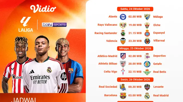 Liga Spanyol 2026/27: Sorotan Utama di Matchweek 10 Ada El Clasico Saksikan di Vidio
