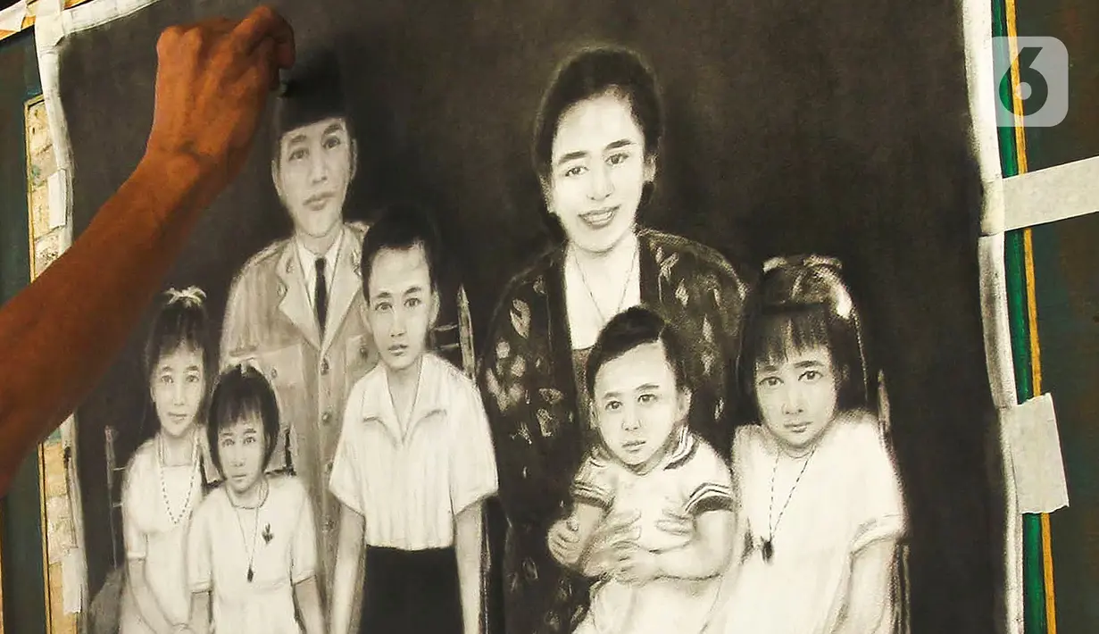 Seniman lukis mengerjakan order jasa lukis di kawasan Blok M Square, Jakarta Selatan, Sabtu (8/2/2020). Untuk satu wajah, mereka membanderol harga mulai dari Rp 400.000 untuk BW dan Rp 600.000 untuk full clour berukuran 2R. (Liputan6.com/Johan Tallo)