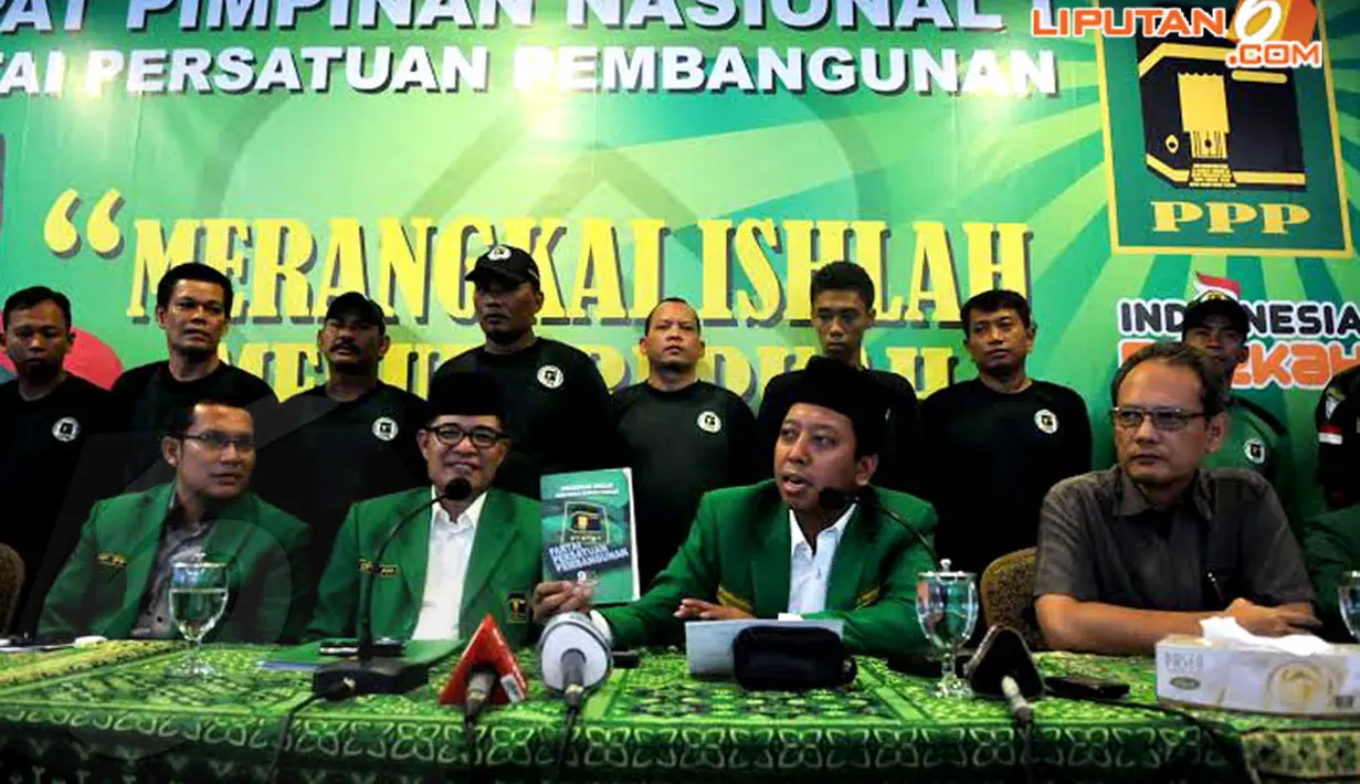 Rapimnas yang digelar di kantor DPP PPP, di kawasan Menteng, Jakarta Pusat itu sekaligus mempertegas jika PPP belum melakukan koalisi dengan partai manapun (Liputan6.com/Johan Tallo).