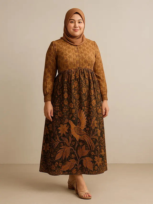 Model Batik Vintage Klasik 2025 Untuk Orang Gemuk/Ilustrasi AI