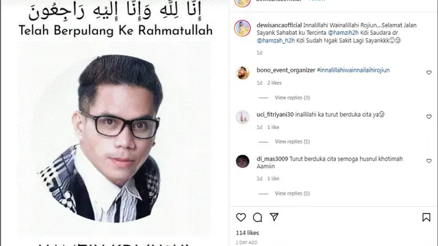 Hamzih H2h meninggal dunia