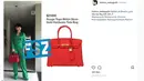 Melihat dari akun Instagram Fashion_Zaskiagotik, tas berwarna merah merek Hermes ini harganya mencapai angka Rp 284 Juta. (Instagram/fashion_zaskiagotik)