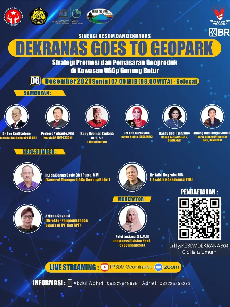 Webinar dan Pelatihan “Strategi Promosi dan Pemasaran Geoproduk di Kawasan UGGp Gunung Batur”.