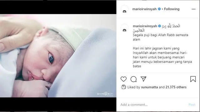 Mario Irwinsyah (Foto: Instagram/@marioirwinsyah)