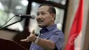 Calon Kapolri, Komjen Badrodin Haiti memberikan sambutan dalam pertemuan dengan civitas akademika dari berbagai perguruan tinggi di Indonesia di Markas Besar Polri, Jakarta, Minggu (22/2/2015). (Liputan6.com/Faizal Fanani)